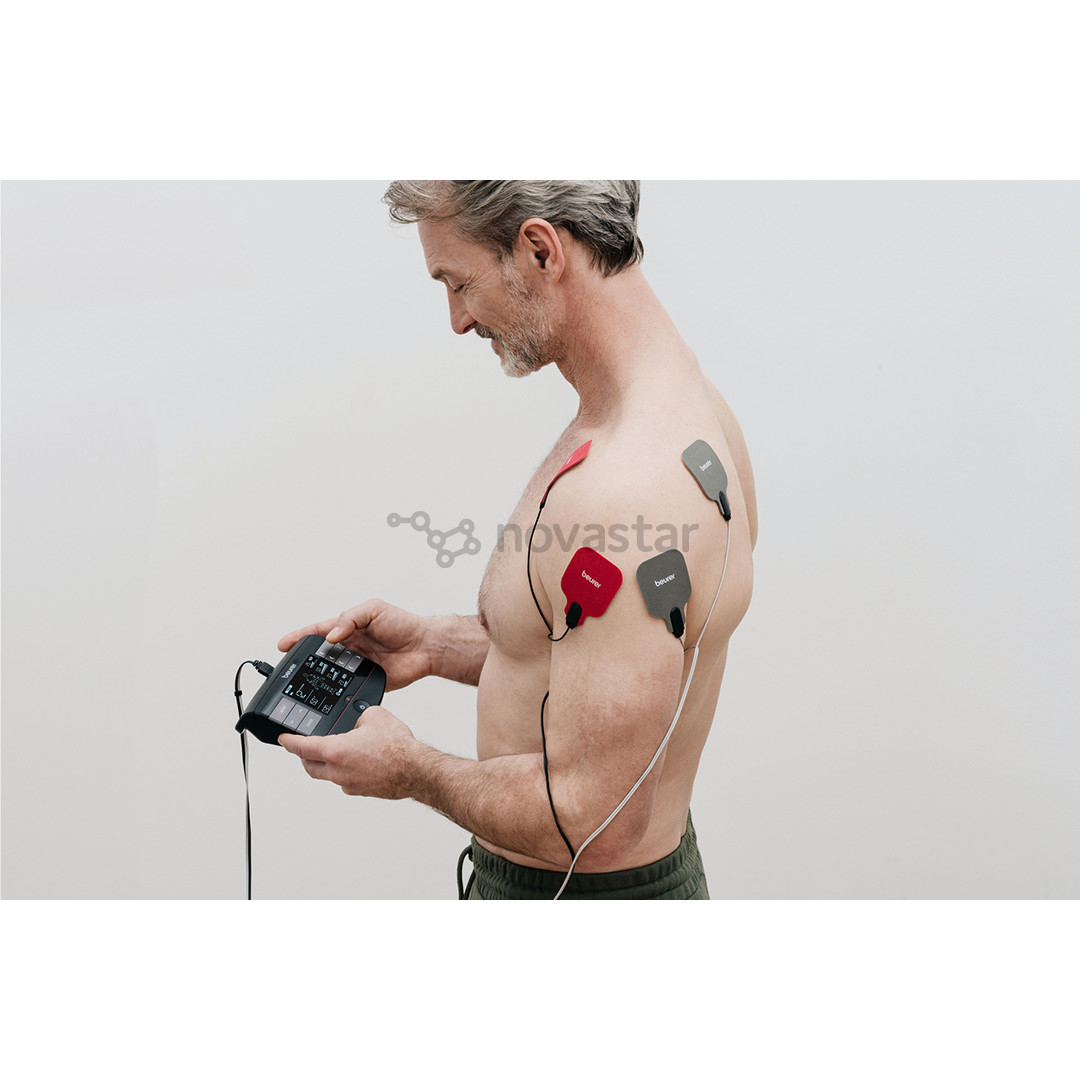 Elektroninis raumenų stimuliatorius TENS/EMS  Beurer 4-in-1, šildymo funkcija, juodas