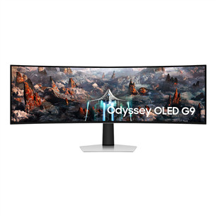 Monitorius Samsung Odyssey OLED G9 G93SC, 49'', Dual QHD, OLED, 240 Hz, lenktas, sidabro spalvos LS49DG934SUXEN