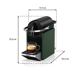 Kapsulinis kavos aparatas Krups Nespresso Pixie Redesign, tamsiai žalias