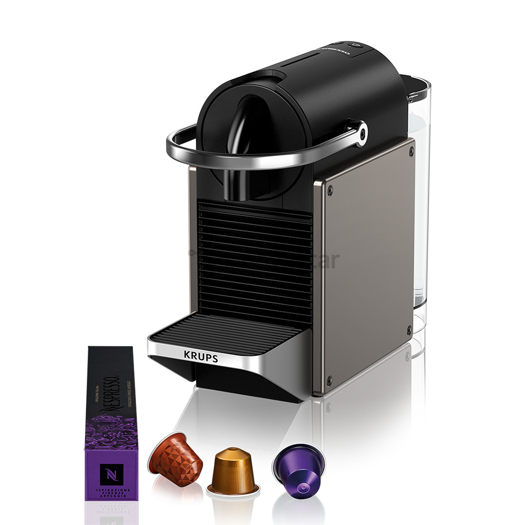 Kapsulinis kavos aparatas Krups Nespresso Pixie Redesign, titano spalvos