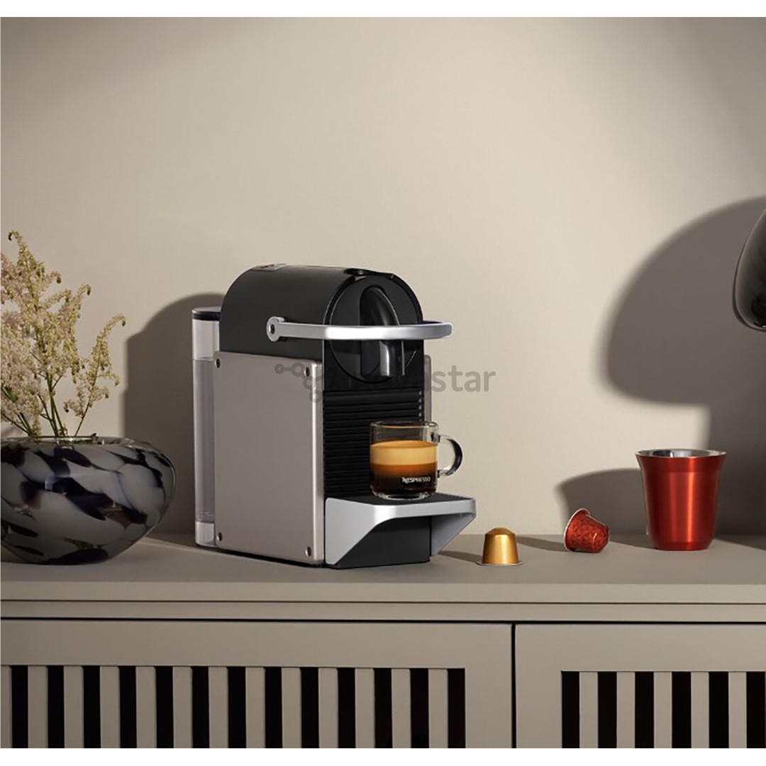 Kapsulinis kavos aparatas Krups Nespresso Pixie Redesign, titano spalvos
