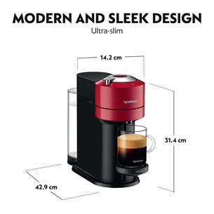 Krups Nespresso Vertuo Next, red - Capsule coffee machine