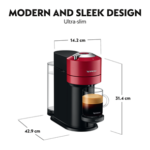 Krups Nespresso Vertuo Next, красный - Капсульная кофеварка