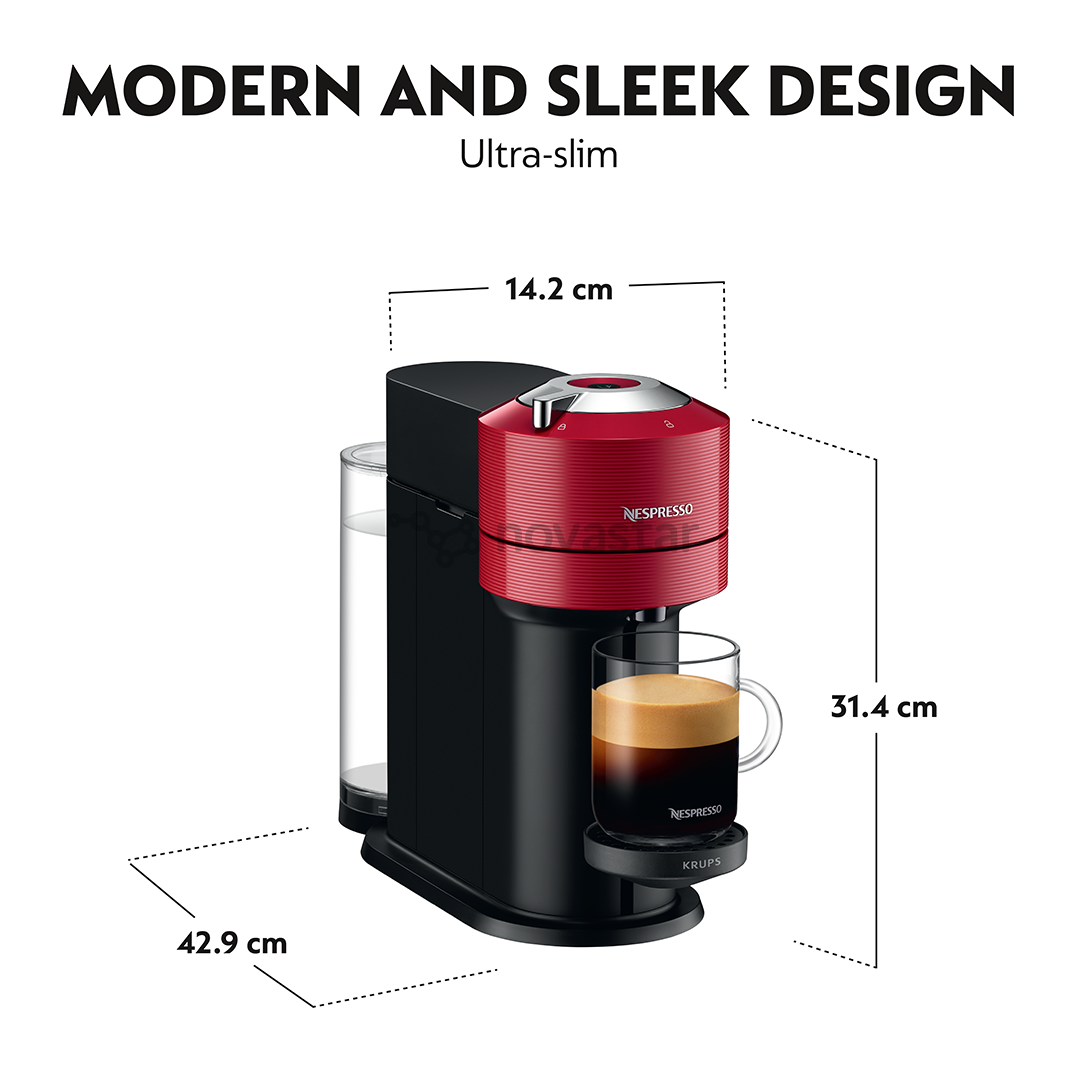 Krups Nespresso Vertuo Next, красный - Капсульная кофеварка