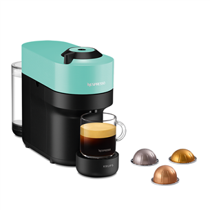 Kapsulinis kavos aparatas Krups Nespresso Vertuo Pop, žalsvas