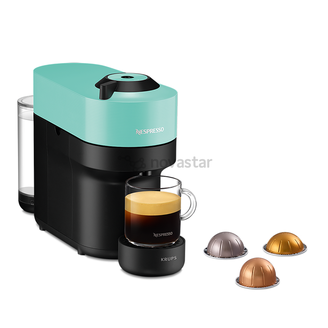 Kapsulinis kavos aparatas Krups Nespresso Vertuo Pop, žalsvas