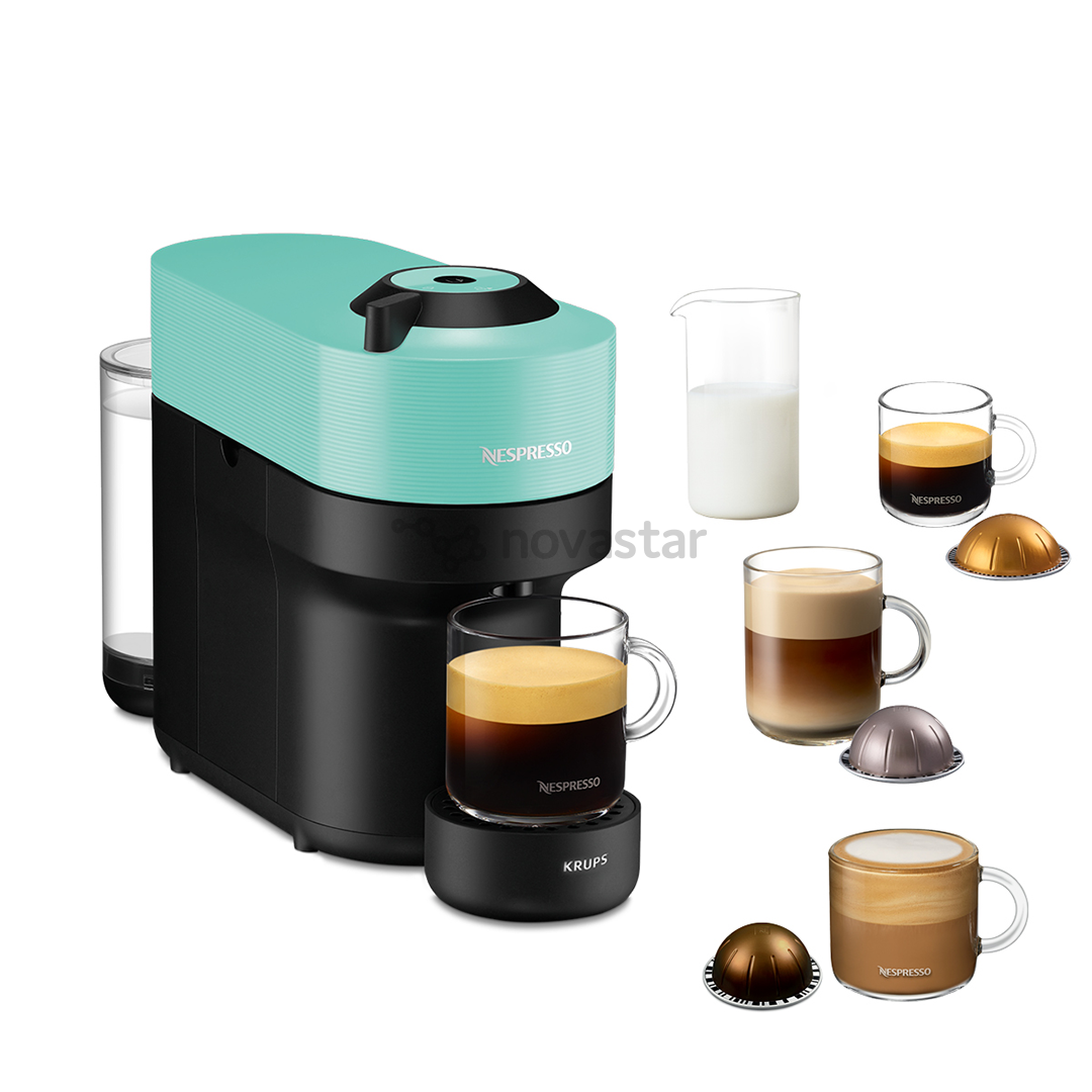 Kapsulinis kavos aparatas Krups Nespresso Vertuo Pop, žalsvas