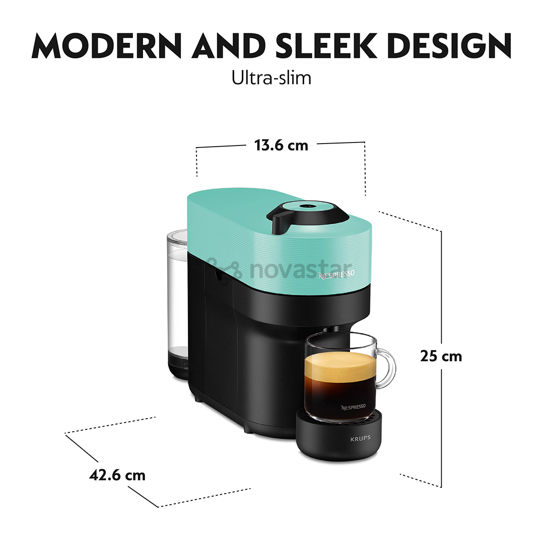 Kapsulinis kavos aparatas Krups Nespresso Vertuo Pop, žalsvas