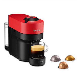 Kapsulinis kavos aparatas Krups Nespresso Vertuo Pop, raudonas