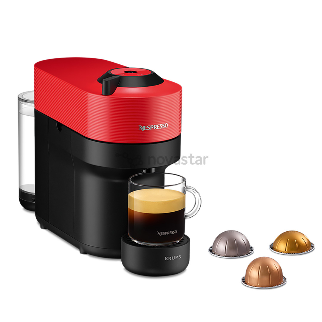 Kapsulinis kavos aparatas Krups Nespresso Vertuo Pop, raudonas