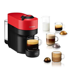 Kapsulinis kavos aparatas Krups Nespresso Vertuo Pop, raudonas