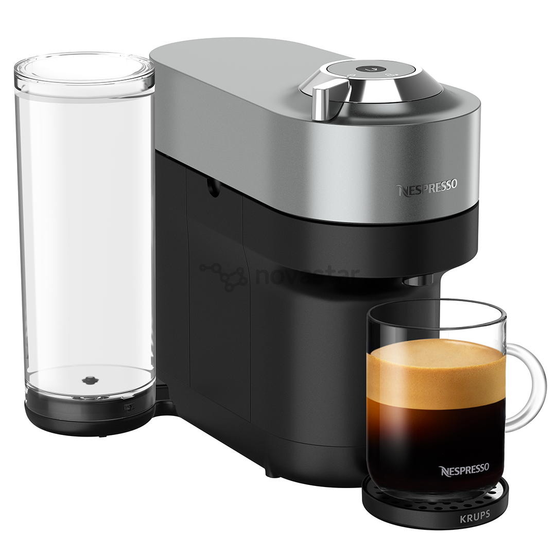 Kapsulinis kavos aparatas Krups Nespresso Vertuo Pop+, titano spalvos
