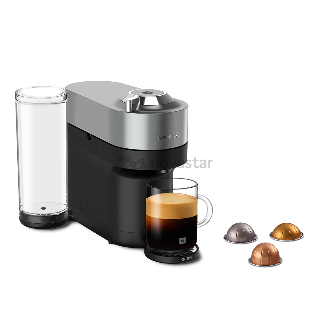 Kapsulinis kavos aparatas Krups Nespresso Vertuo Pop+, titano spalvos