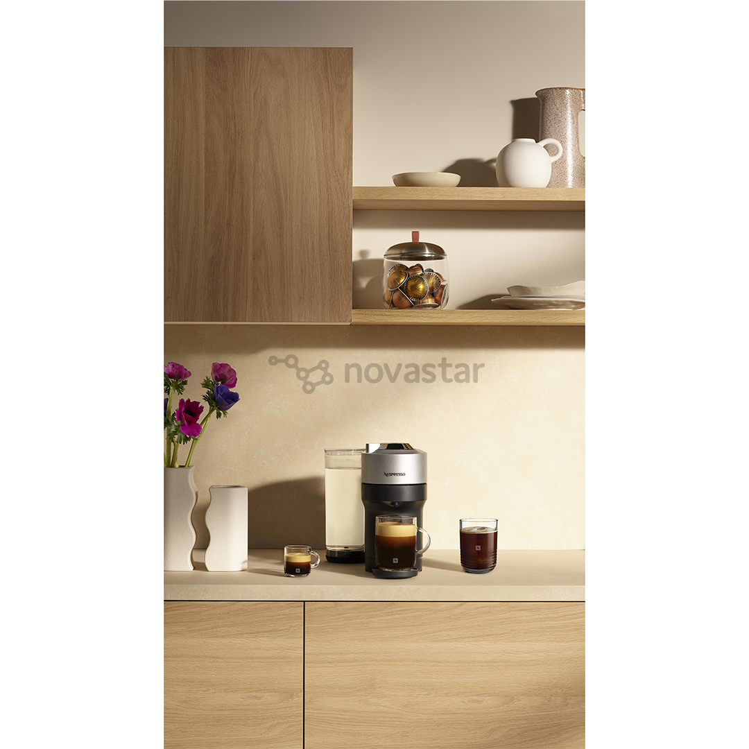 Kapsulinis kavos aparatas Krups Nespresso Vertuo Pop+, titano spalvos