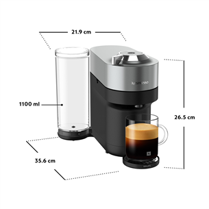Kapsulinis kavos aparatas Krups Nespresso Vertuo Pop+, titano spalvos