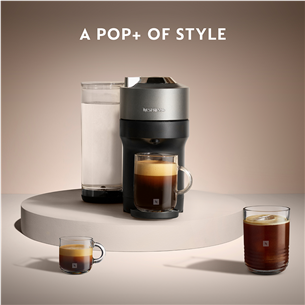 Kapsulinis kavos aparatas Krups Nespresso Vertuo Pop+, titano spalvos