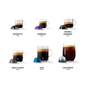 Kapsulinis kavos aparatas Krups Nespresso Vertuo Pop+, titano spalvos