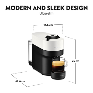 Krups Nespresso Vertuo Pop, белый - Капсульная кофеварка