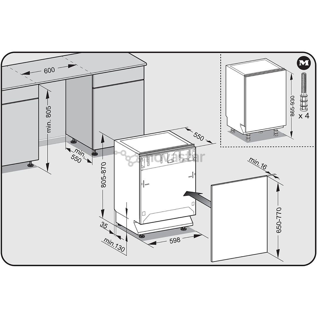 Miele AutoDos, 14 place settings - Built-in dishwasher
