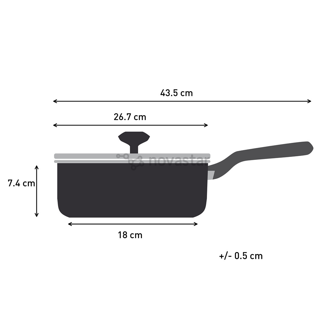 Tefal One pick pot pan, 24 см, черный - Глубокая сковорода