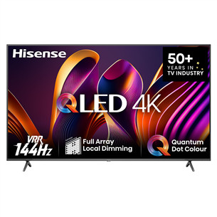 Televizorius Hisense E7NQ PRO, 75'', 4K UHD, QLED, juodas 75E7NQPRO