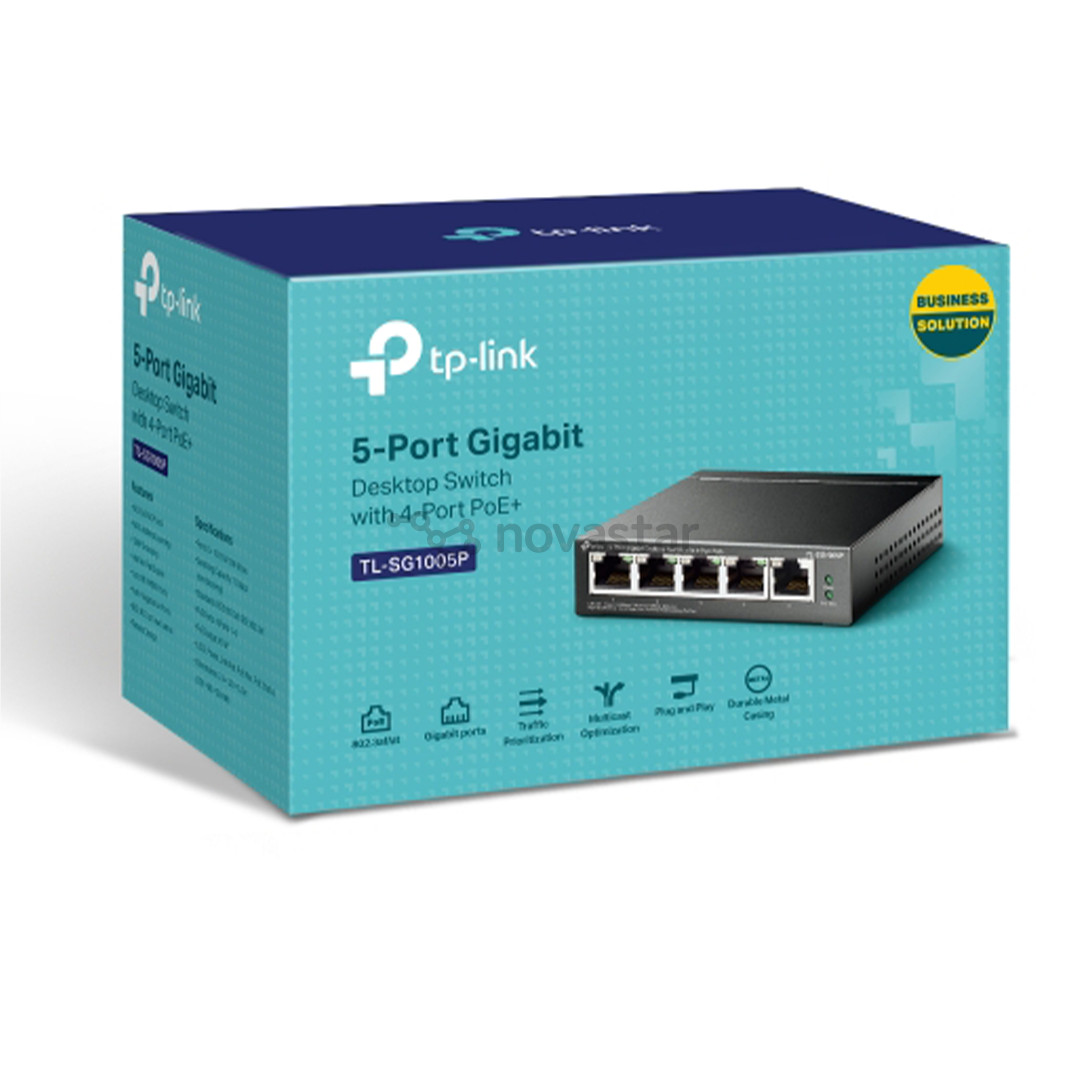 TP-Link SG1005P V2, gigabit, pilkas - Jungiklis