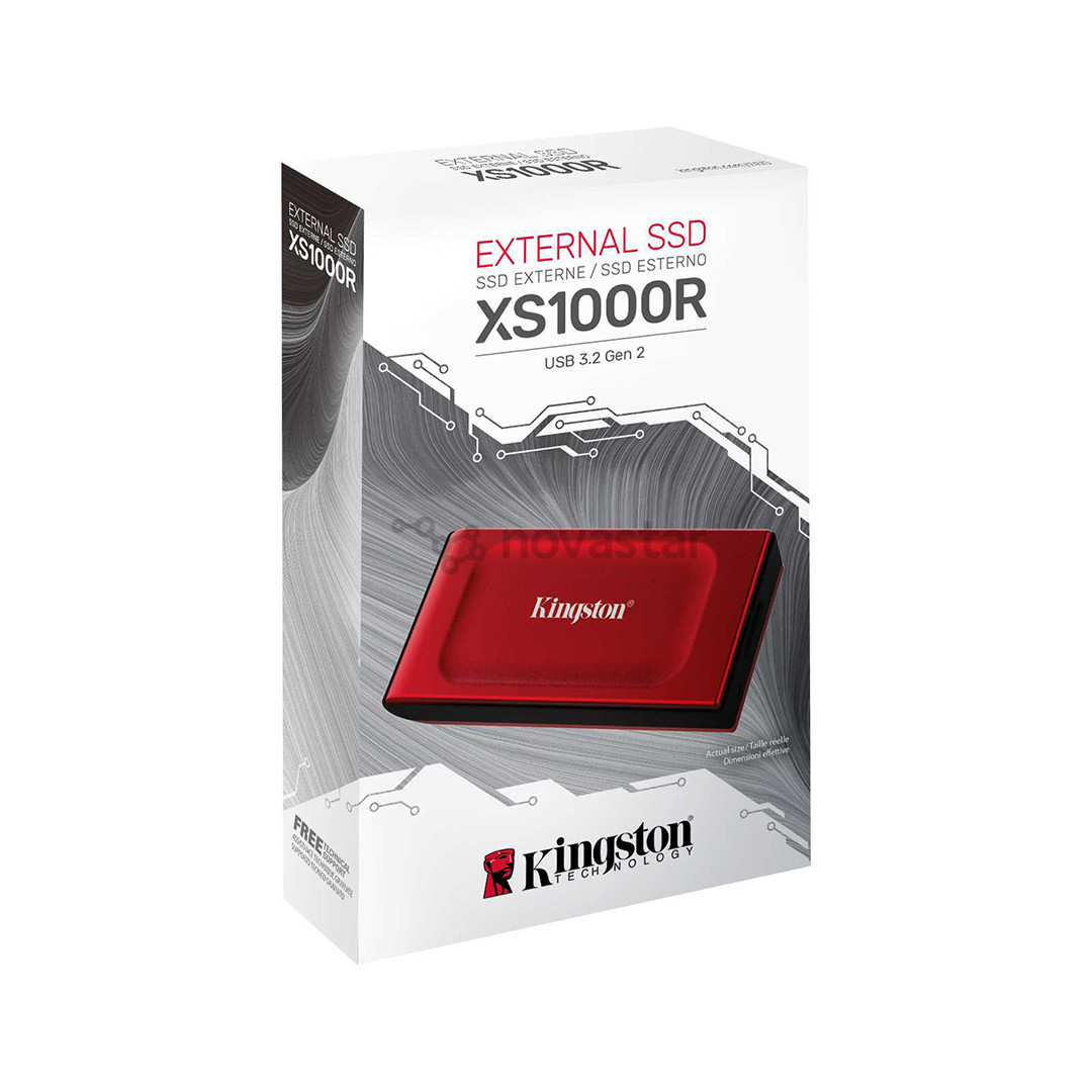 Kingston XS1000, 1 TB, raudonas - Išorinis SSD diskas