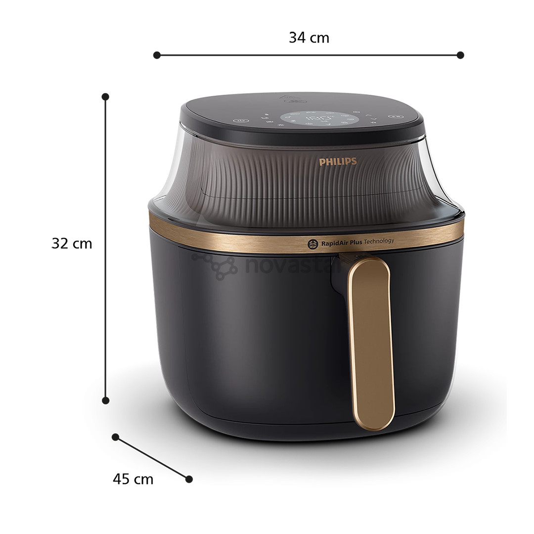 Philips 3000 Series, 7,2 л, 2000 Вт, черный - Аэрогриль