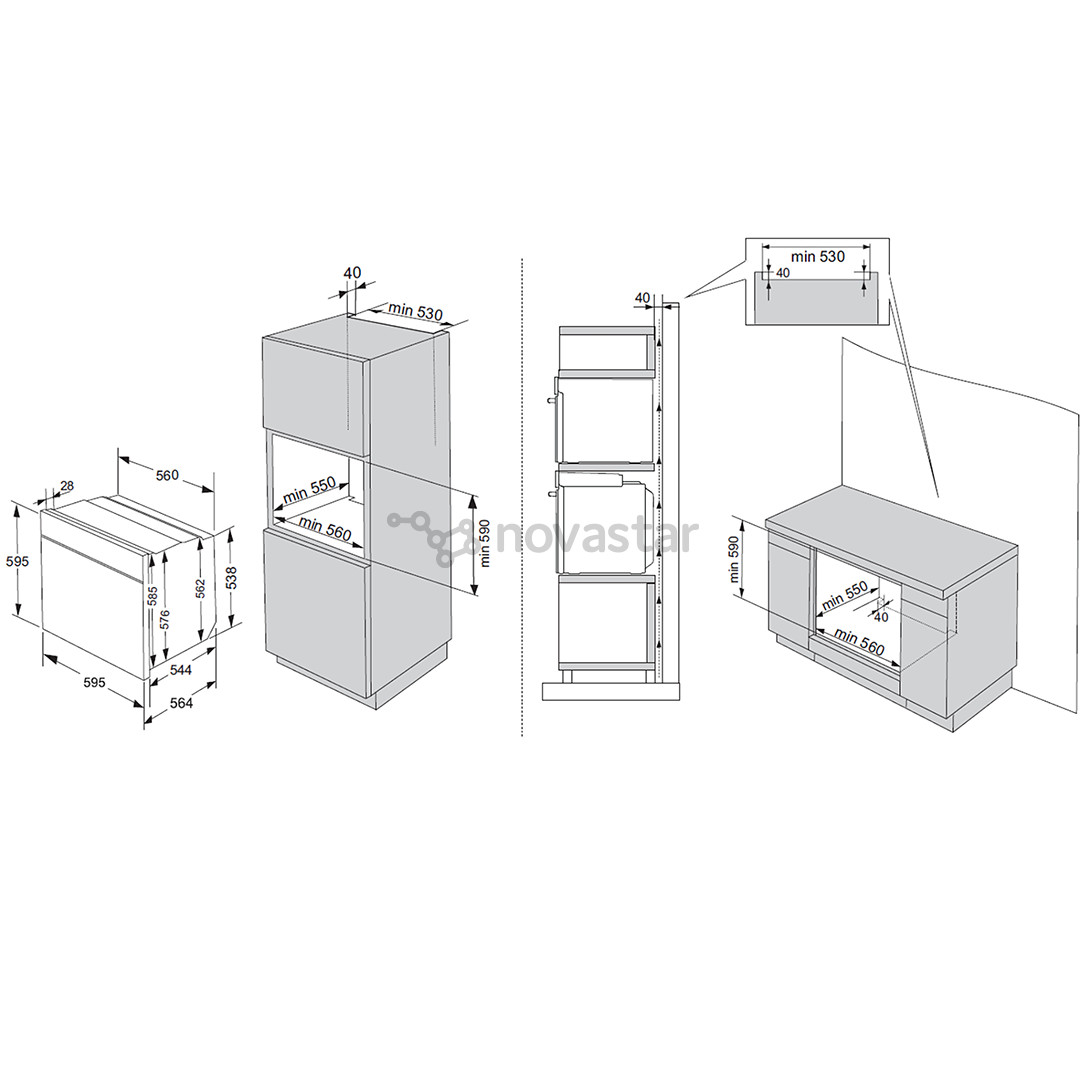 Hisense, 77 L, pyrolytic cleaning, black - Built-in oven