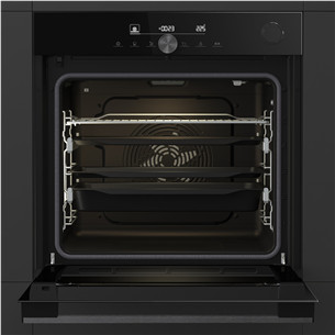 Hisense, 77 L, pyrolytic cleaning, black - Built-in oven