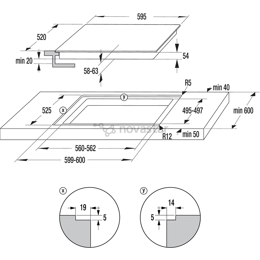 Hisense, plotis 59,5 cm, juoda - Įmontuojama indukcinė kaitlentė