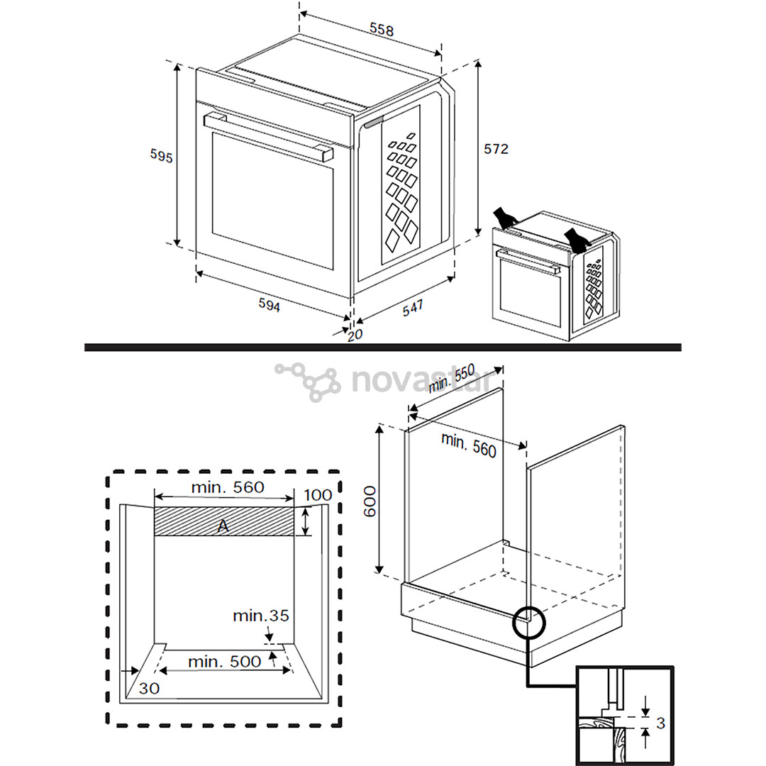 Orkaitė Beko, 72 L, pirolizė, juoda