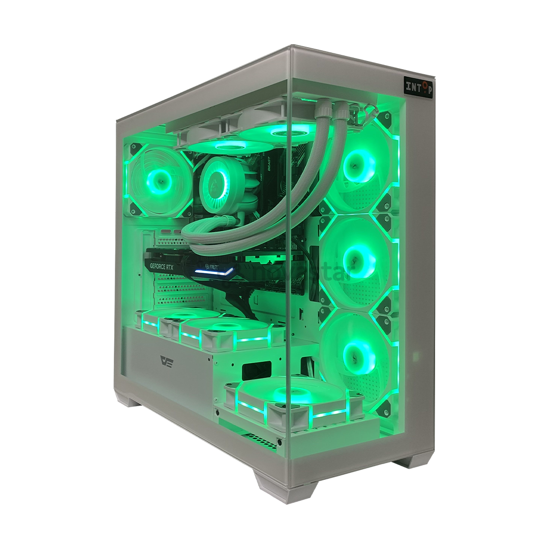 Intop Gaming R7 Aqua, Ryzen 7, 32 GB, 2 TB, RTX 4070, white - Desktop PC