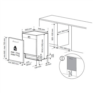 Beko, 13 komplektų talpa, plotis 59,8 cm - Įmontuojama indaplovė