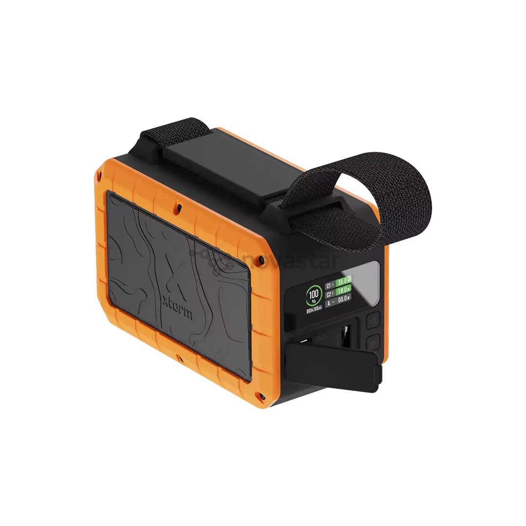 Išorinė baterija Xtorm XR204 Rugged Flashlight Powerbank, 40000 mAh, juoda / oranžinė