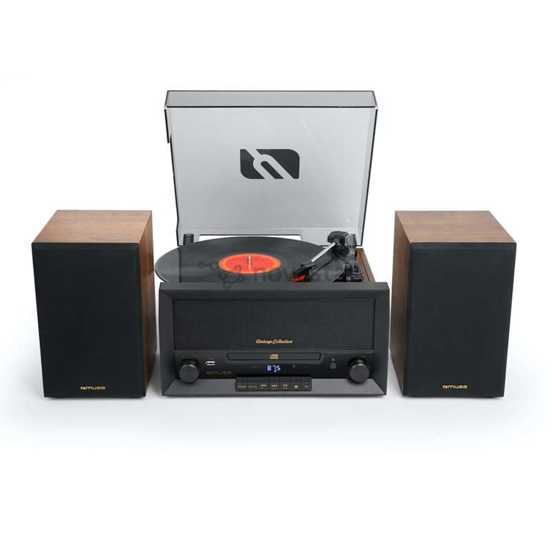 Muzikinis centras Muse MT-120 MB, CD, USB, Bluetooth, patefonas, juodas/rudas
