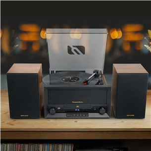 Muzikinis centras Muse MT-120 MB, CD, USB, Bluetooth, patefonas, juodas/rudas