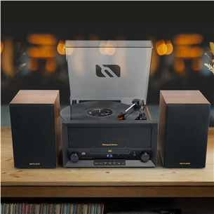Muzikinis centras Muse MT-120 MB, CD, USB, Bluetooth, patefonas, juodas/rudas