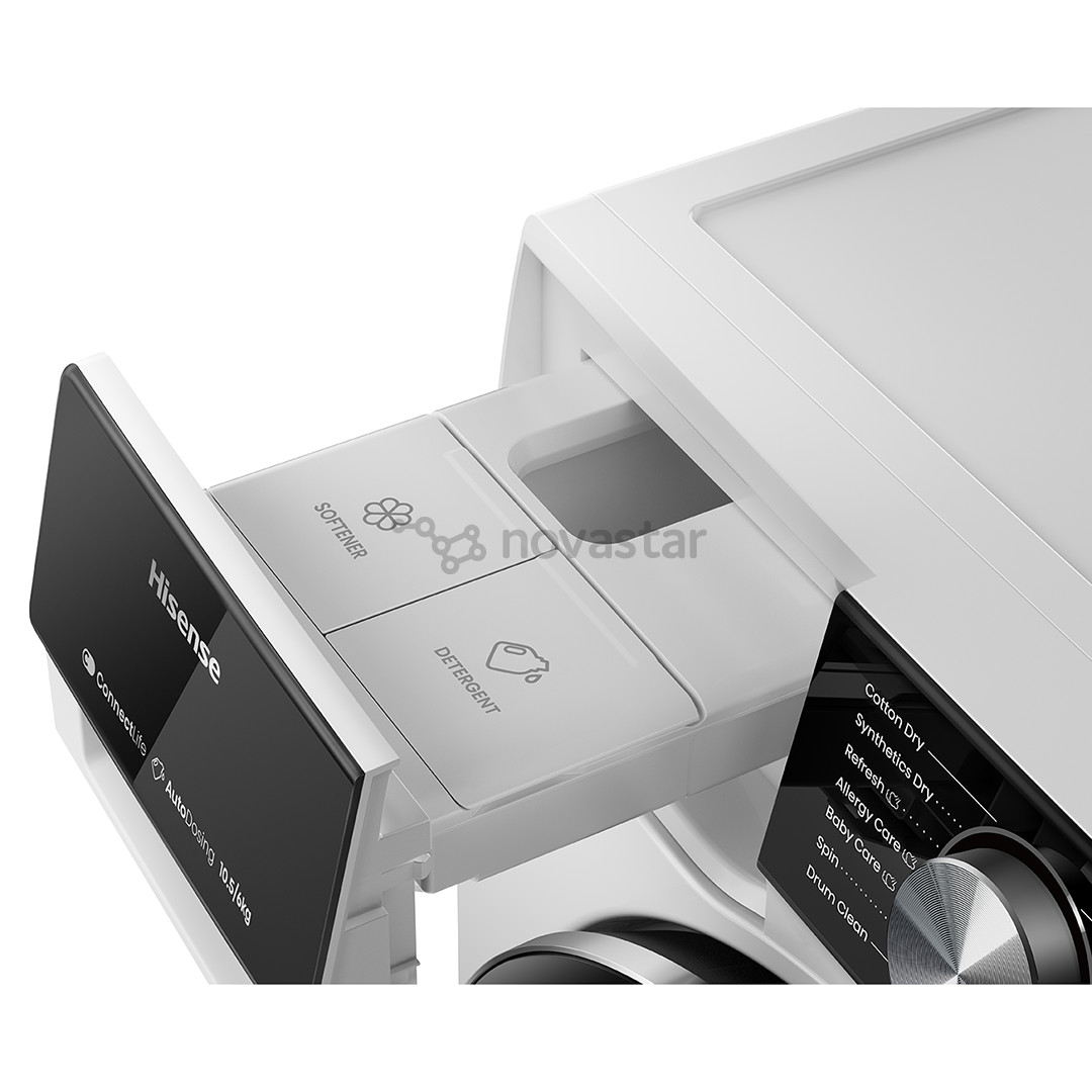 Hisense, 10.5 kg / 6 kg, gylis 59 cm, 1400 aps./min. - Skalbimo mašina - džiovyklė