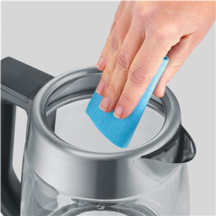 Virdulys Severin, 1.7 L, 3000 W, skaidrus/nerūdijančio plieno spalvos