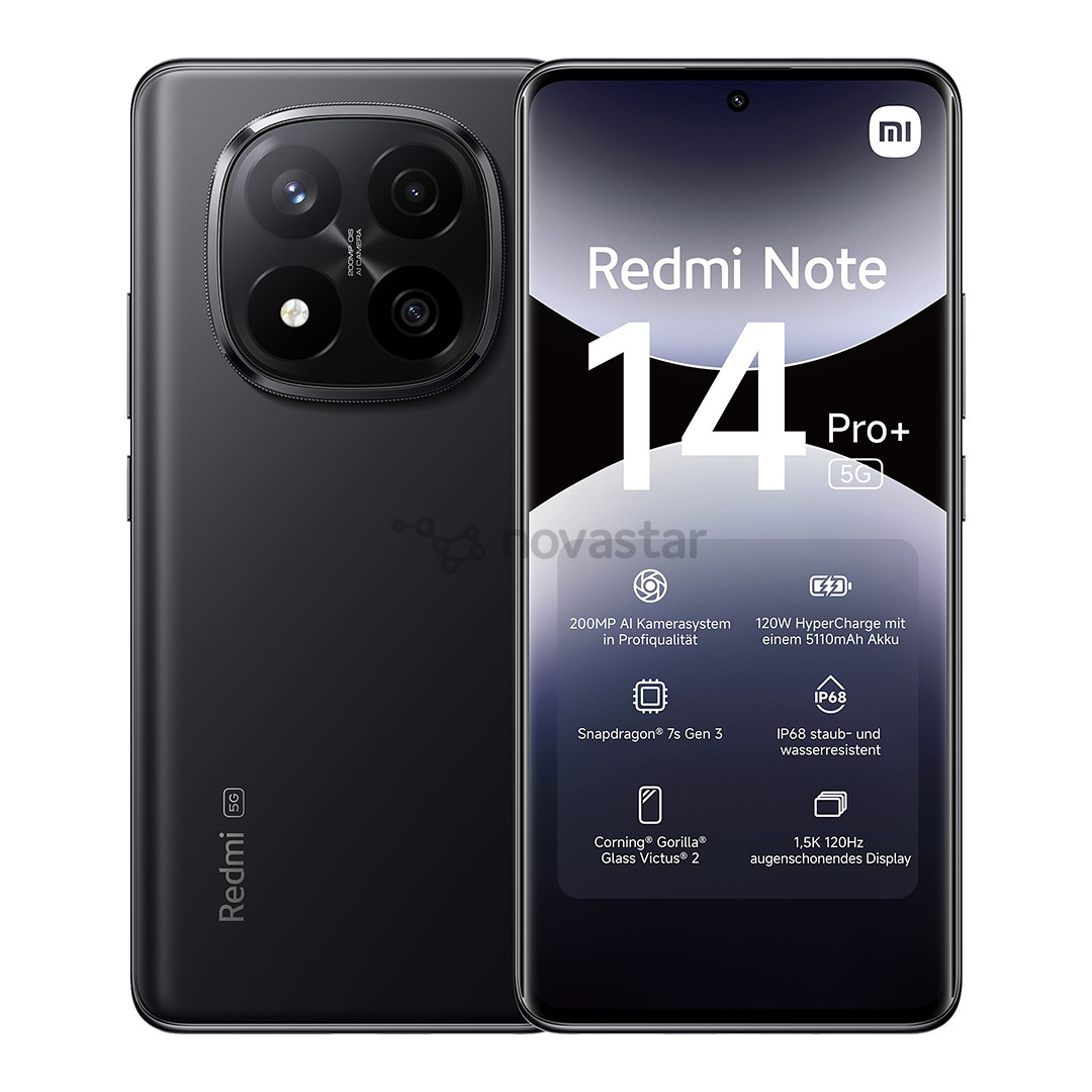 Išmanusis telefonas Xiaomi Redmi Note 14 Pro+ 5G, juodas