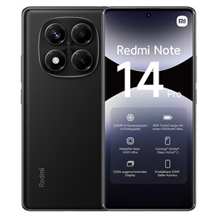 Išmanusis telefonas Xiaomi Redmi Note 14 Pro, 8 GB, 256 GB, juodas