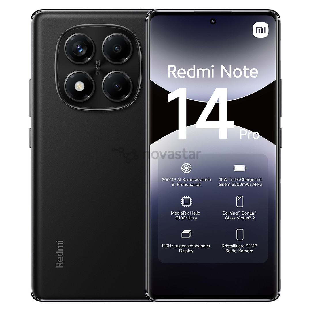Išmanusis telefonas Xiaomi Redmi Note 14 Pro, 8 GB, 256 GB, juodas