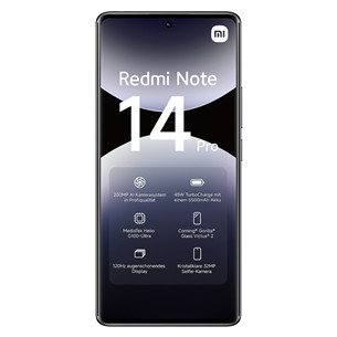 Išmanusis telefonas Xiaomi Redmi Note 14 Pro, 8 GB, 256 GB, juodas
