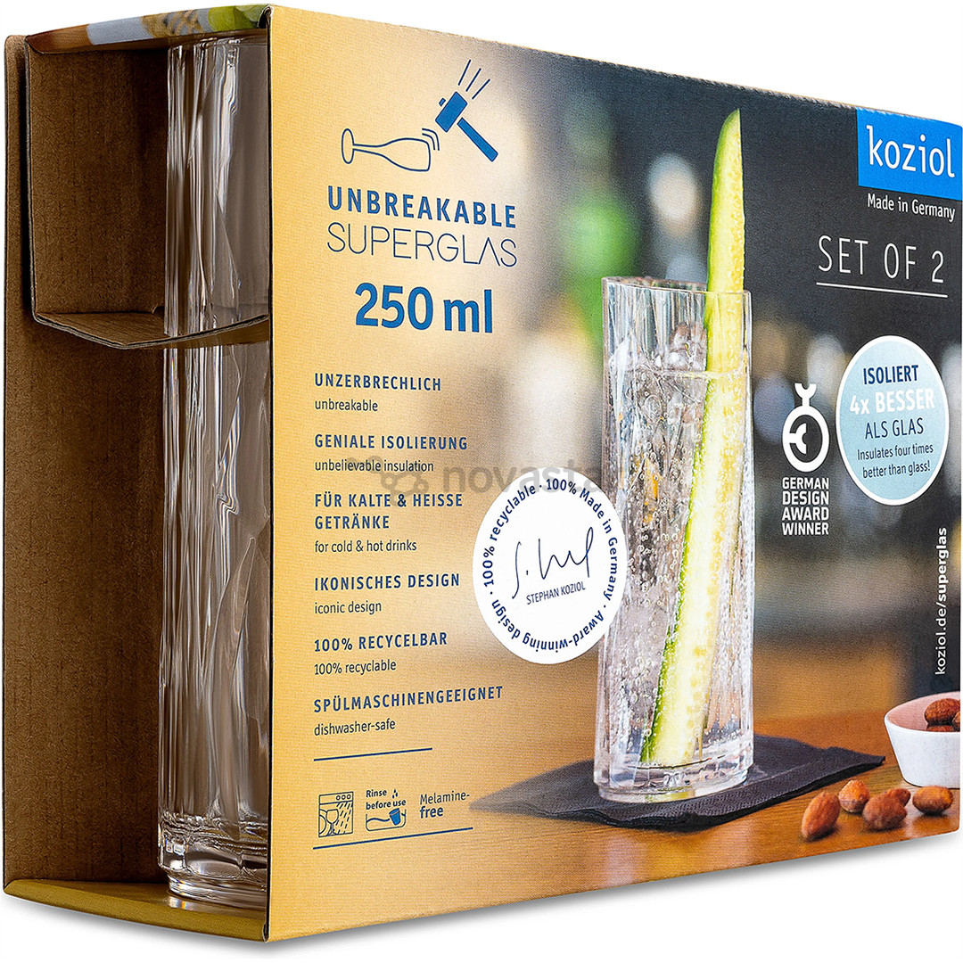 Koziol Club No. 3 Superglas, 250 ml, 2 pcs - Glasses