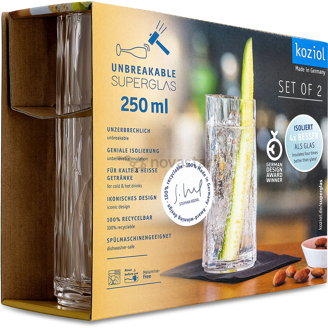 Koziol Club No. 3 Superglas, 250 ml, 2 pcs - Glasses