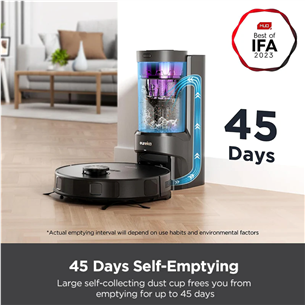 Eureka E10s, vacuuming and mopping, black - Robot vacuum cleaner