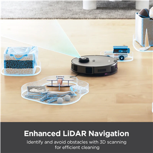 Eureka E10s, vacuuming and mopping, black - Robot vacuum cleaner