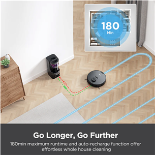 Eureka E10s, vacuuming and mopping, black - Robot vacuum cleaner