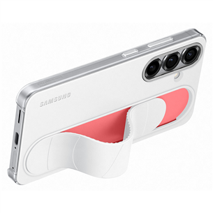 Dėklas Samsung Standing Grip Case, Galaxy S25, baltas